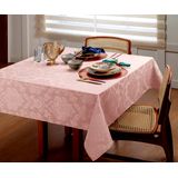 Toalha Mesa Retangular De Jacquard 2,15m X1,40m Rose