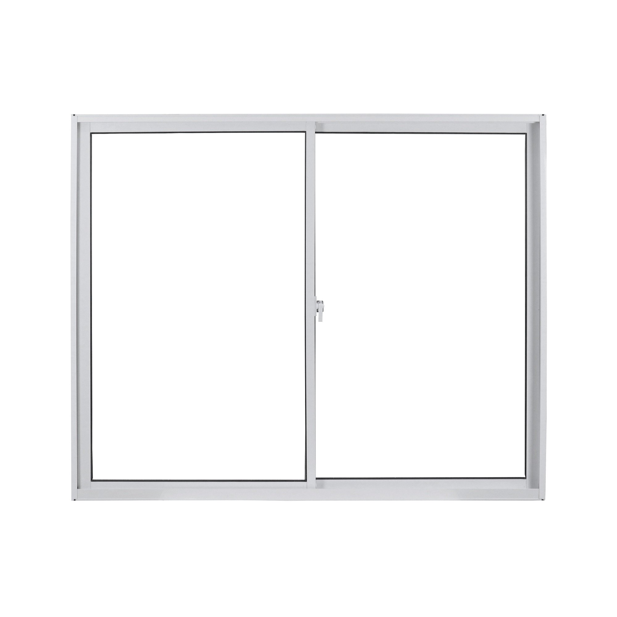 Janela de Alumínio de Correr 120x120cm 2 Folhas com Vidro Liso Linha Soft MGM Branco