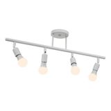 Lustre Articulado Trilho 4 Spot E27 Pra Sala Cozinha Branco