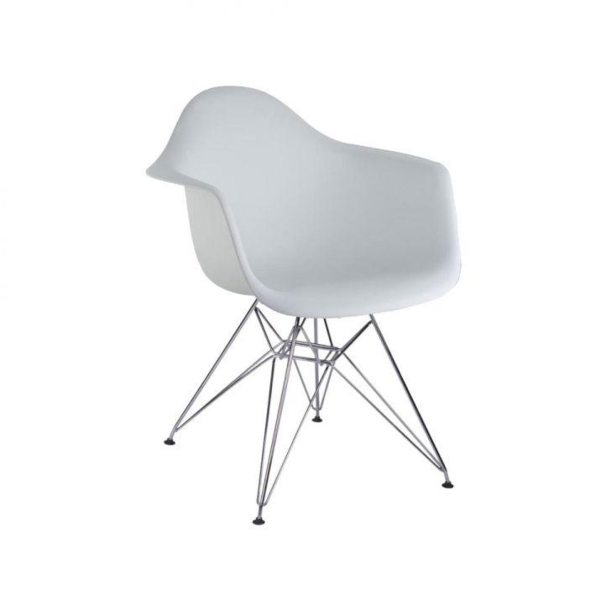 Cadeira Eames com braço - Branca  - base em metal