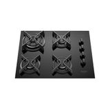 Cooktop Fogão 4 Bocas Gás Dako Supreme Com Vidro Temperado Preto