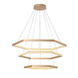 Pendente Hex 60cm 80cm 100cm 3,5cm 3x3+4+5w 3000k Bella Iluminação Dourado