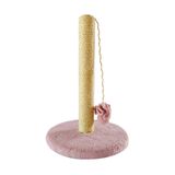 Brinquedo Arranhador para gatos poste sisal base rosa 50cm