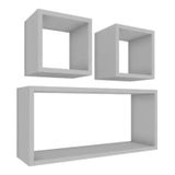 Kit 3 Nichos Mdf Branco Tx Sala Quarta Banheiro Decoração