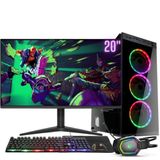 Computador Gamer Completo Rgb Intel Core I5 8gb Hd 500gb Kit Gamer Com Headset Monitor 20&quot; Windows 10 3green Premium