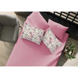 Jogo Simples Queen Estampado Floral Pink Blush Drop 3 Peças