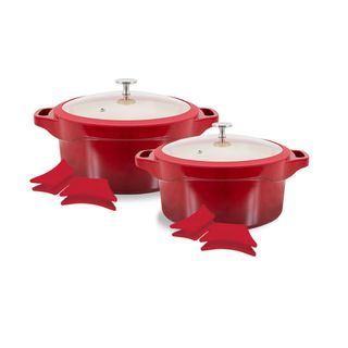 JOGO DE PANELAS LE COOK PREMIER RED 4 PCS - 1,7L / 2L / 2,6L / 4,5L