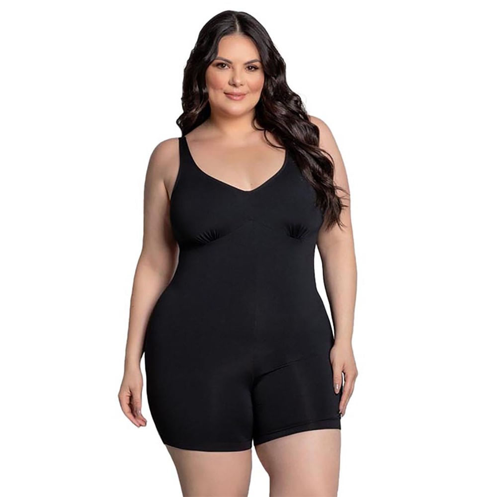 Maiô Macaquinho Trinys Com Fecho A-253 Plus Size Feminino