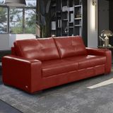 Sofá Decorativo 2 Lugares Turim 200cm Couro Vermelho G58 - Gran Belo