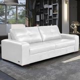 Sofá Decorativo 2 Lugares Turim 150cm Couro Branco G58 - Gran Belo