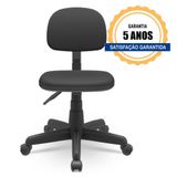 Cadeira Secretaria Plus Operativa Slim Couro Preto Plaxmetal