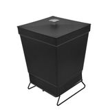 Lixeira Para Banheiro De Plástico Com Suporte Apoio Black - Stolf Preto