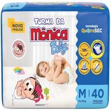 Fralda Descartável Turma Da Mônica Econômica Média 6 Pacotes C/ 40 Fraldas