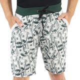 Bermuda Moletom Masculina Dólar Com Bolsos Elástico Cordão Verde, P