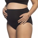 Calcinha Adulta Tanga Maternity Microfibra Sem Costura Preta-GG