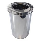 Lixeira De Inox Para Escritórios 23 Litros Tampa Aro 24x50