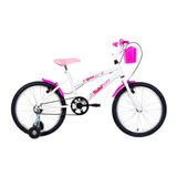 Bicicleta Aro 20 Infantil Mtb Girl Com Roda Lateral - Branco