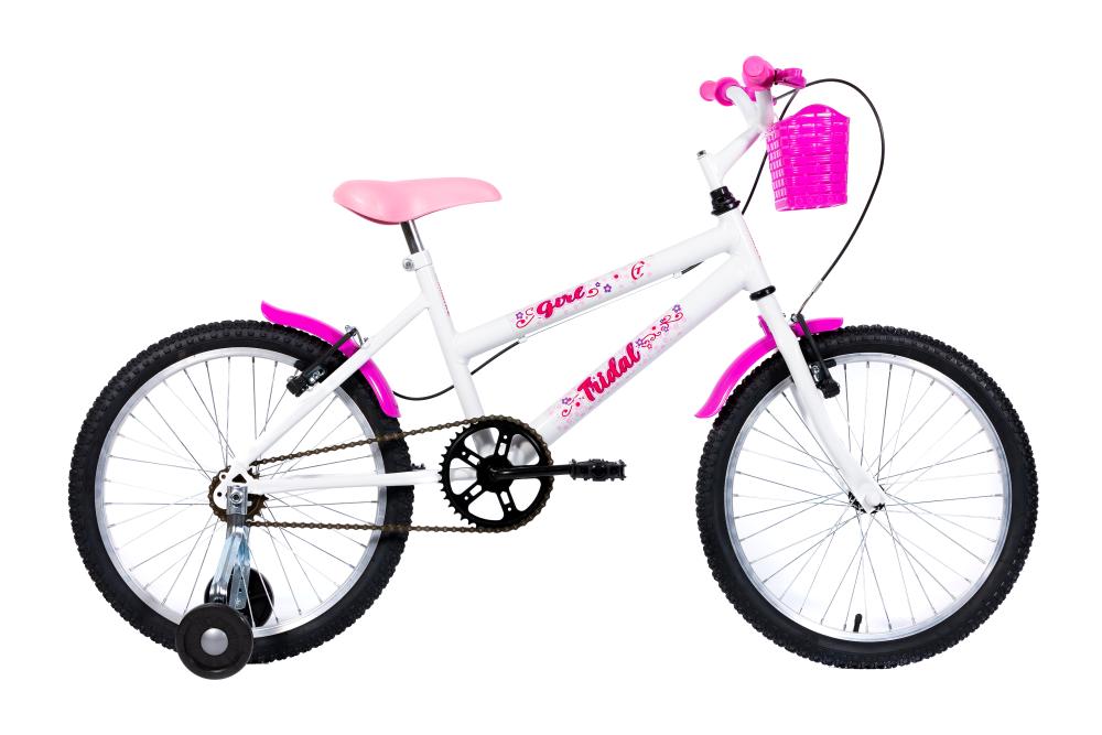 Bicicleta Aro 20 Infantil Mtb Girl Com Roda Lateral - Branco