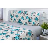 Jogo De Lençol Solteiro King 3 Peças 150 Fios 40cm Altura Estampado Cinza