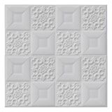 Kit 10 Painel Placa 3d Auto Adesivo Azulejo Branco 70x70cm