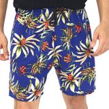 Shorts Bermuda Masculino Mauricinho Tactel Floral Estampado Azul, GG