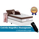 Cama Box Solteiro Colchao Molas Masterpocket Ensacadas Anjos New King Magnetico C Vibro Massagem Base Crc Courano White 88x188