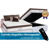 Cama Box Bau Casal Colchao Molas Ensacadas Anjos Masterpocket New King Magnetico C Vibro Massagem Base Crc White 138x188