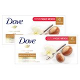 Kit 2 Sabonete Em Barra Dove Delicious Care Karité Leve Mais Por Menos Com 6 Unidades De 90g Cada