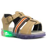 Sandalia Papete Masculina Infantil N20ao26 Moda Led 15.06i Cor:areia,tamanho:22