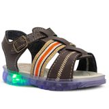 Sandalia Papete Masculina Infantil N20ao26 Moda Led 15.06i Cor:café,tamanho:21