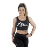 Z Fitness - Top Feminino Adulto Fitness s/ Bojo Poliamida Preto - FC-1029