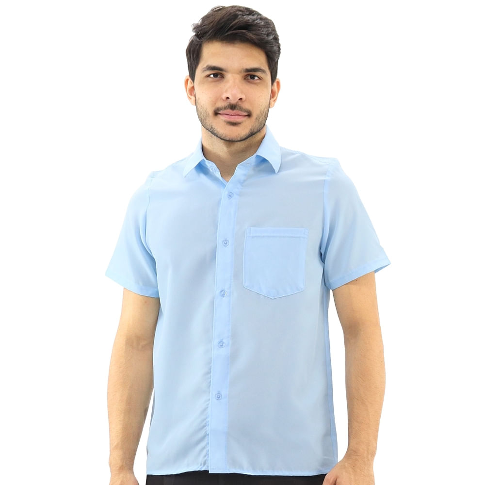 Camisa social masculina manga curta sale com bolso