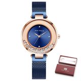 Relógio De Pulso Feminino Mini Focus Mf0254l À Prova D&#39;água Azul