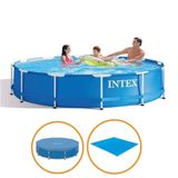 Piscina 6.503 Litros Estrutural Armação Com Capa e Forro intex