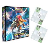 Álbum Pasta Fichário Pokemon Com 20 Folhas Yes 9 Bolsos Sol E Lua Trovões Perdidos Capa Dura