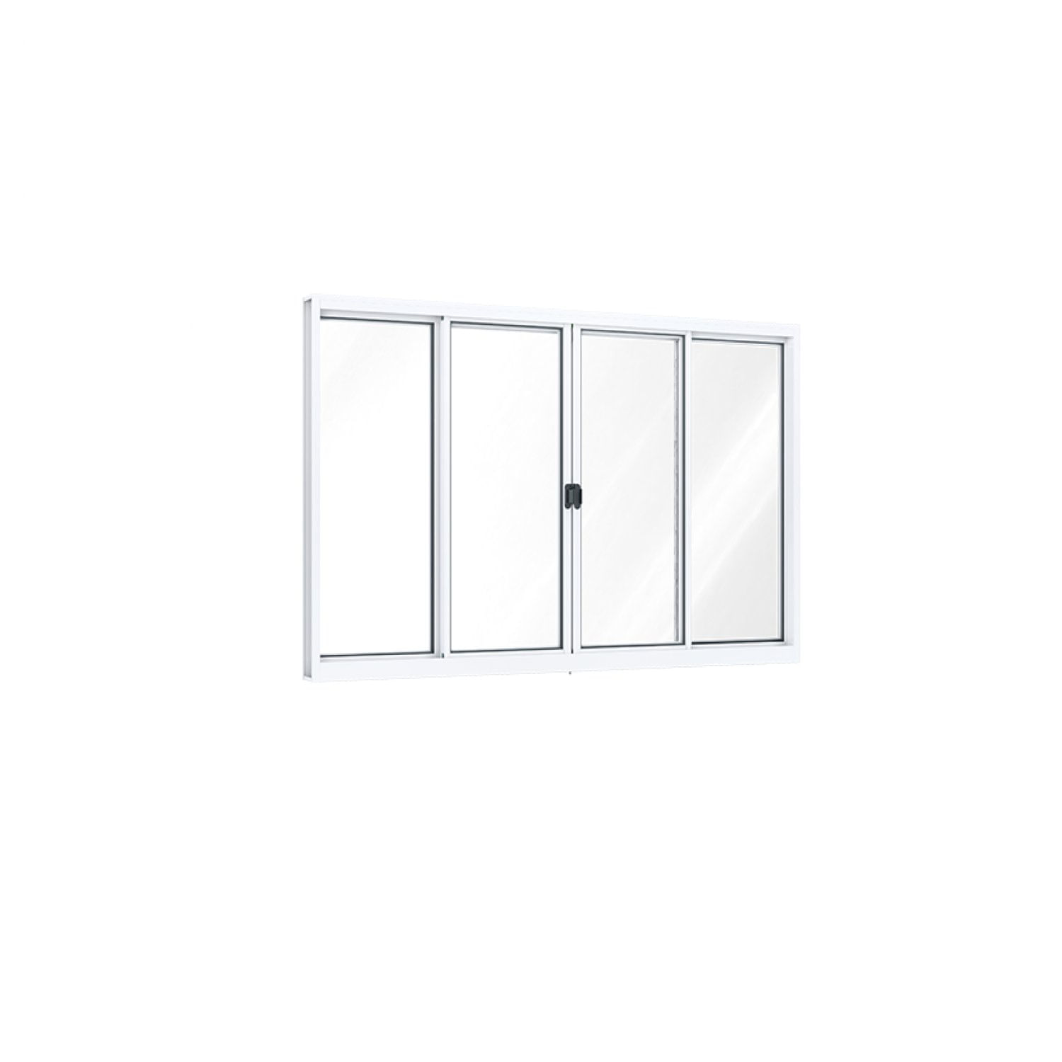 Janela de Correr Alumínio 4 Folhas Riobras  100cm x 120cm Branco