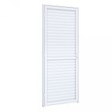 Porta de Giro Natural de Alumínio Laminada Riobras Alumínio  215cmx85cm Branco