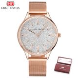 Relógio Feminino Mini Focus Mf0044l À Prova D&#39;água Ouro Rosa