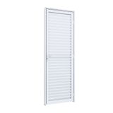 Porta de Giro Alumínio Laminada Ventilada Lucasa Ideale Ullian 215cmx85cmx4,5cm Branco