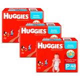 Kit 3 Fralda Huggies Supreme Care Tamanho P Mega 48 Unidades Descartáveis Cada