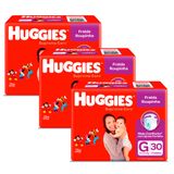 Kit 3 Fralda Roupinha Huggies Supreme Care Tamanho G Pacote Mega 30 Unidades Descartáveis Cada