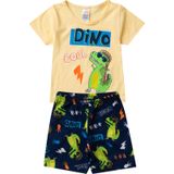 Pijama Verão Infantil Masculino Kappes Amarelo 8