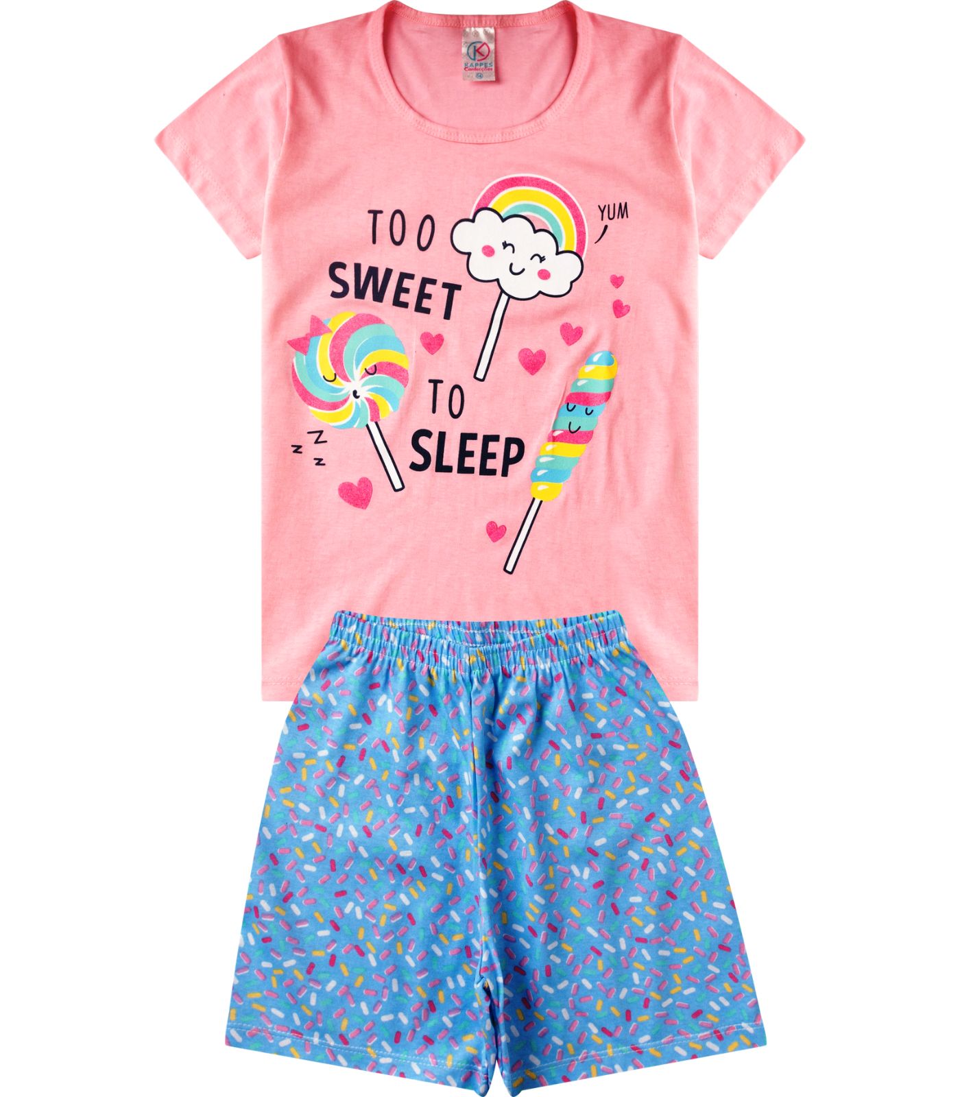 Pijama Verão Infantil Feminino Kappes Rosa 14