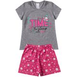 Pijama Verão Infantil Feminino Kappes Cinza 3