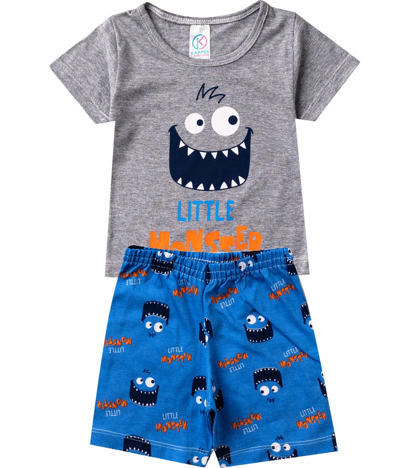 Pijama Verão Infantil Masculino Kappes Cinza 4