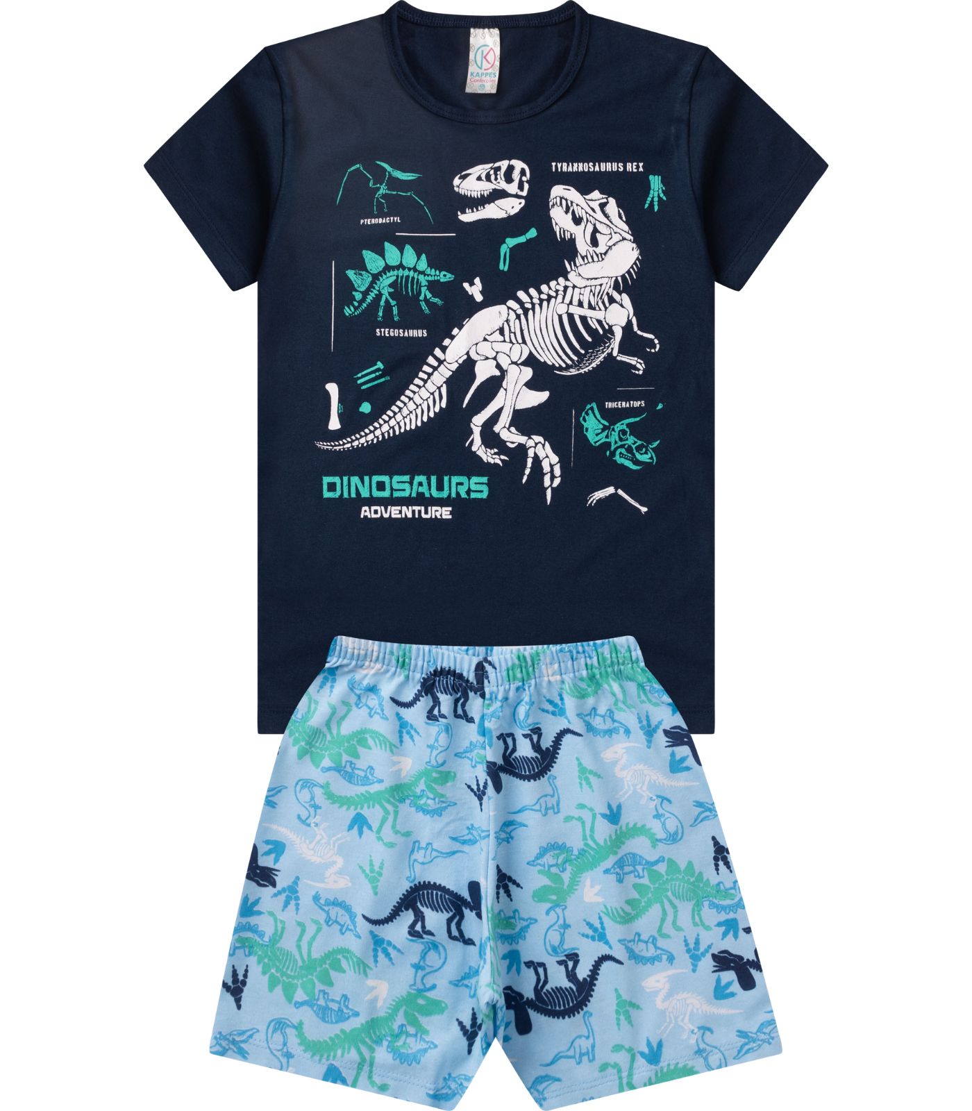 Pijama Verão Infantil Masculino Kappes Azul 12