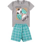 Pijama Verão Infantil Masculino Kappes Cinza 10