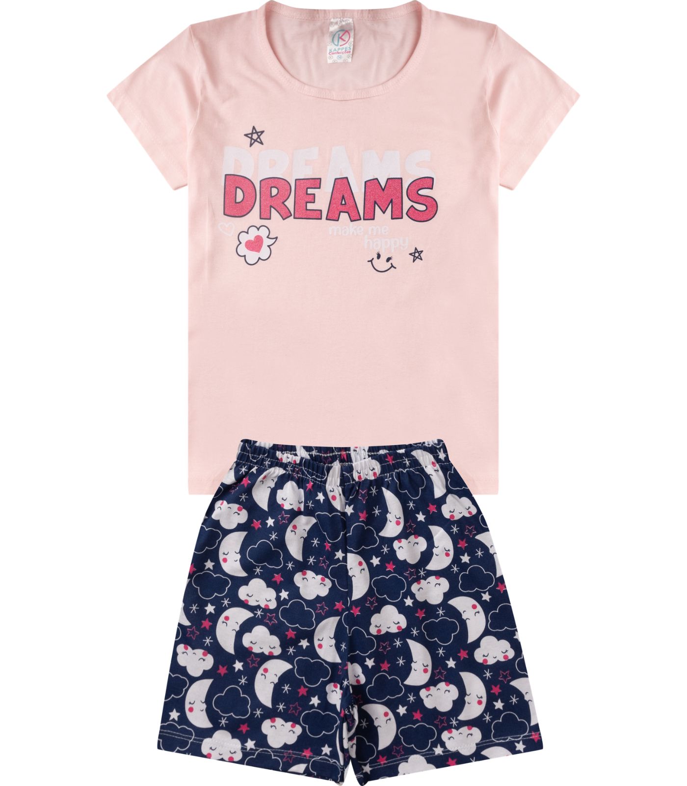 Pijama Verão Infantil Feminino Kappes Rosa 14