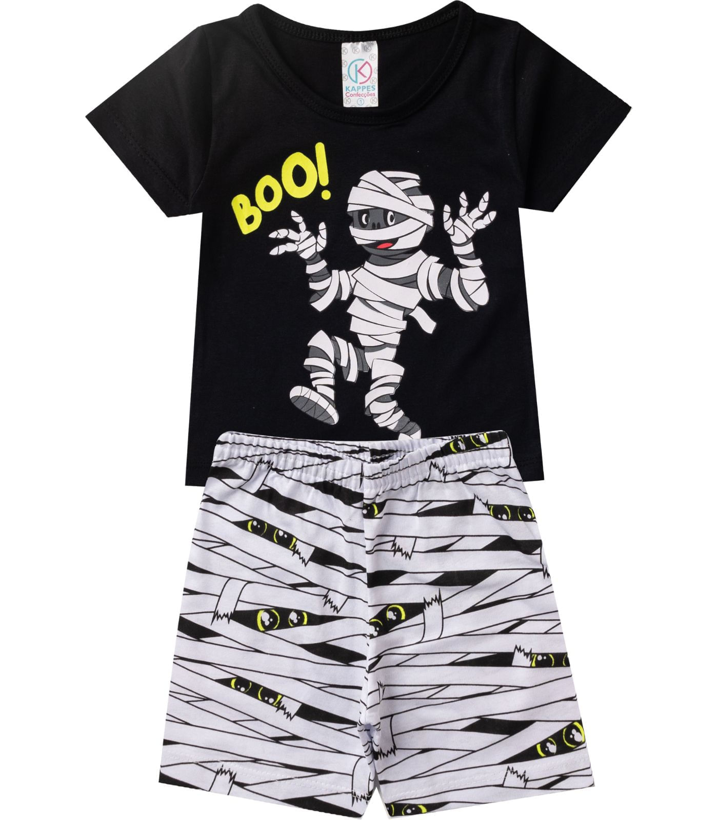 Pijama Verão Infantil Masculino Kappes Preto 3