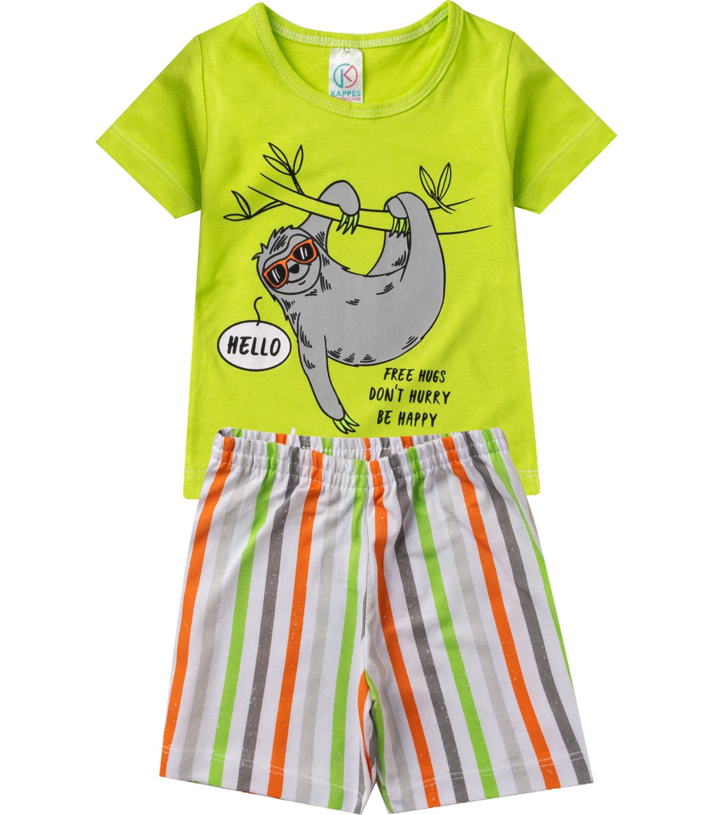 Pijama Verão Infantil Masculino Kappes Verde 2